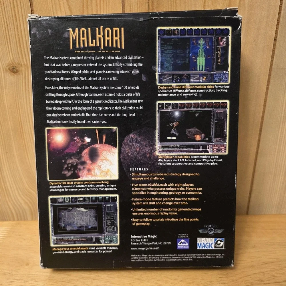 Malkari PC Game 1999 Big Box Open Box Sealed Disc Complete
